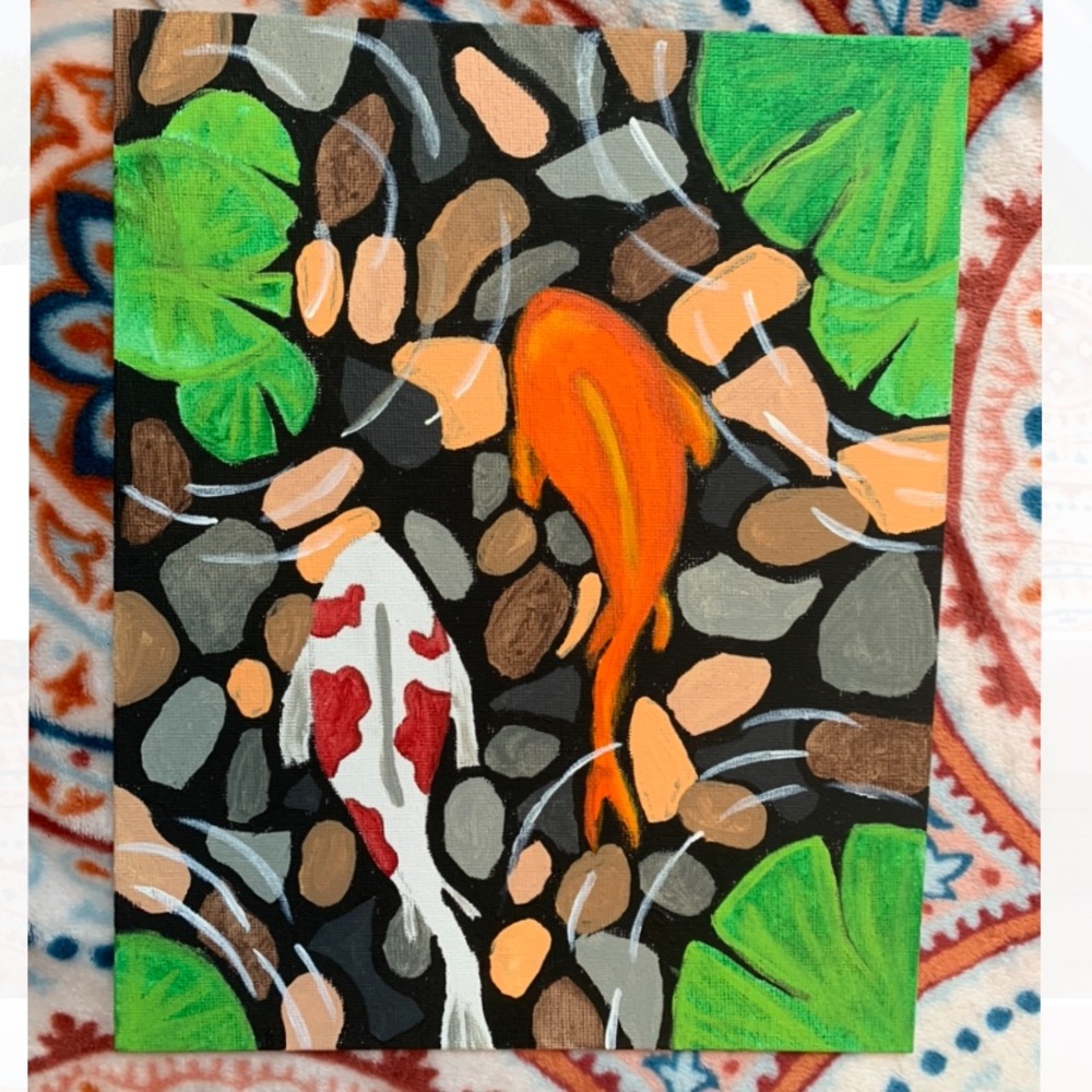 Koi Fish Acrylic Painting